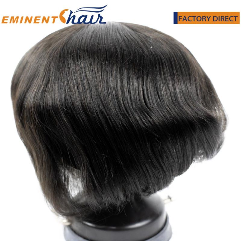 Indian Human Hair Stock Lace Front Q6 Wig for Men