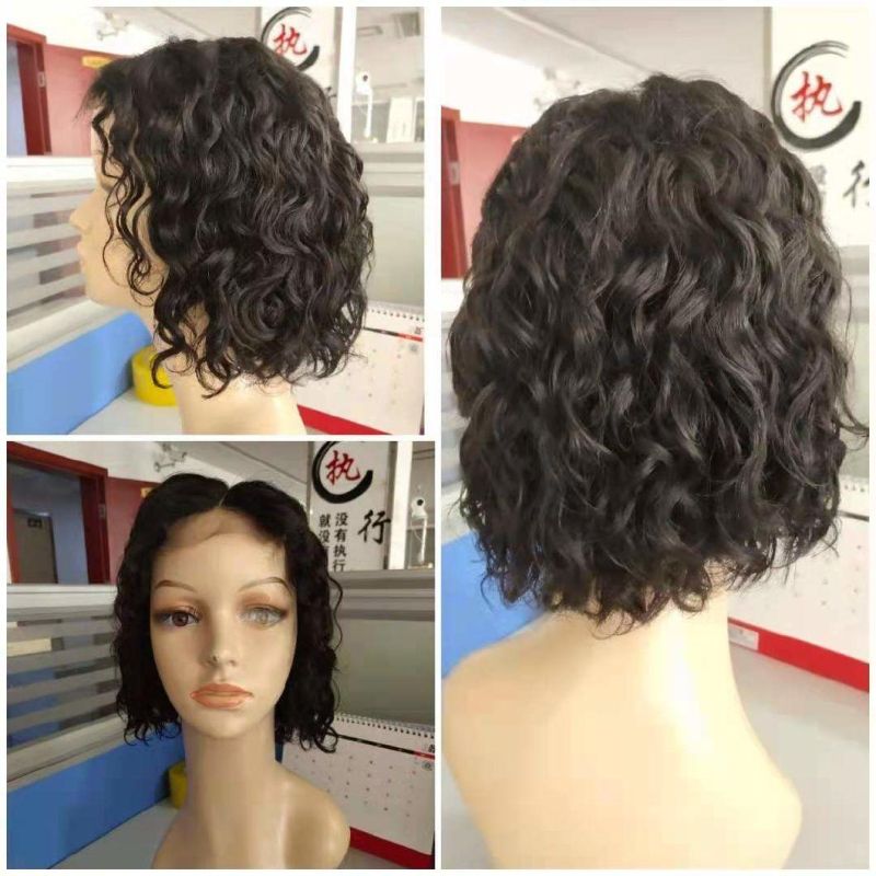 Promotion Sale Water Wave Human Hair Lace Front Bob Wig