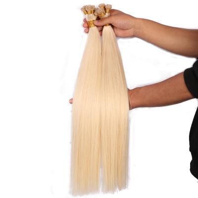 Double Drawn 100% Raw Remy Russian Hair Blonde Hand Tied Weft Human Hair Extension