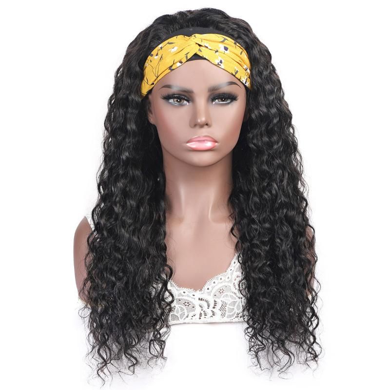 Wholesale Factory Price Human Remy Hair Headband Wig Water Wave Wig