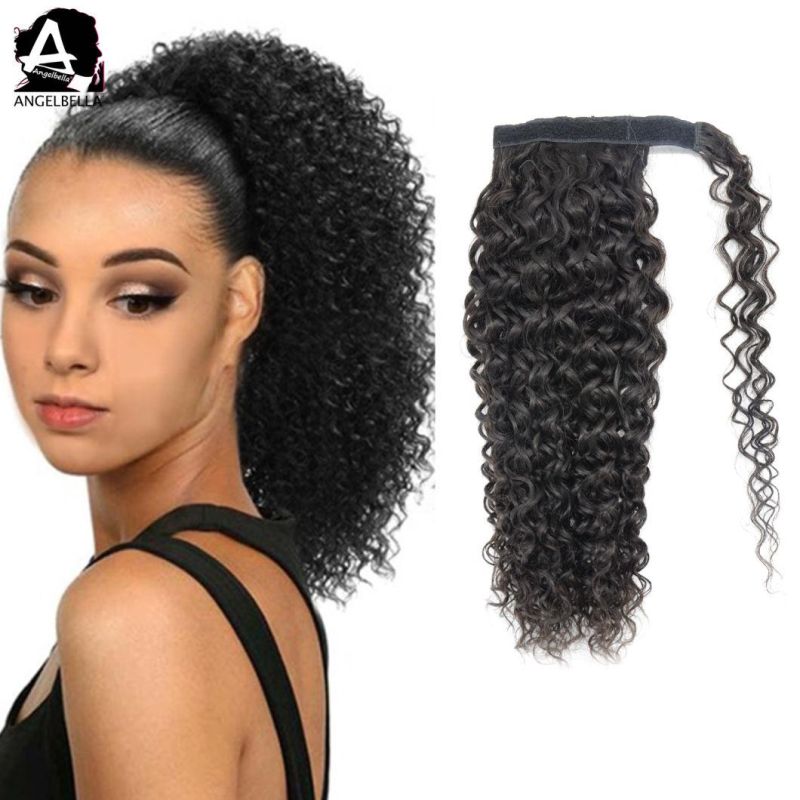 Wholesale Natural Hair Ponytails Jerry Curl Human Hair Ponytail Extension
