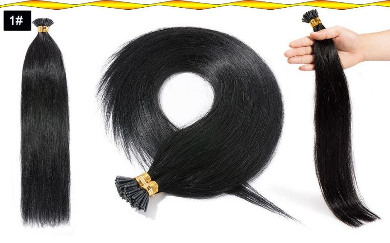 Straight Keratin Capsules Human Fusion Hair I Tip Hair Extensions