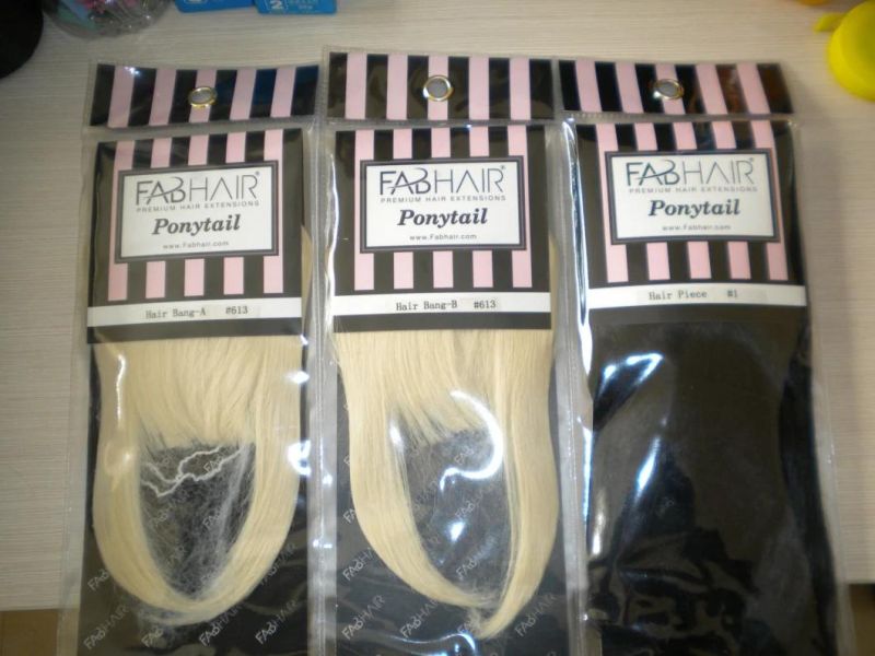 Human Hair Bang Pony Tail Hair Accessories Blonde Color (AV-HB01Z)