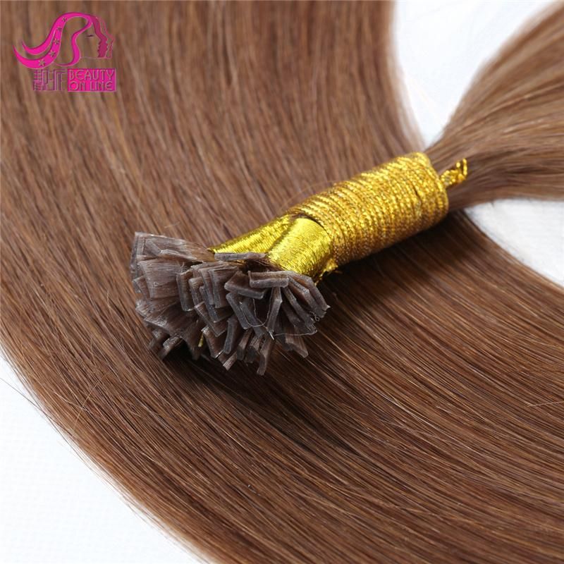 Human Hair Keratin Hair Bonding Extensions Flat Tip Hair Extensions