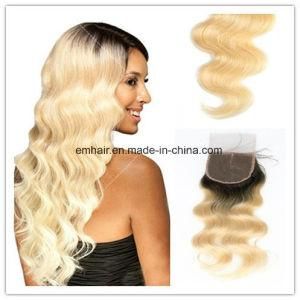 High Quality Wholesale Price Brazilian Hair Lace Closure 4X4 Body Wave Brazilian Blond Ombre Hair Lace Closure
