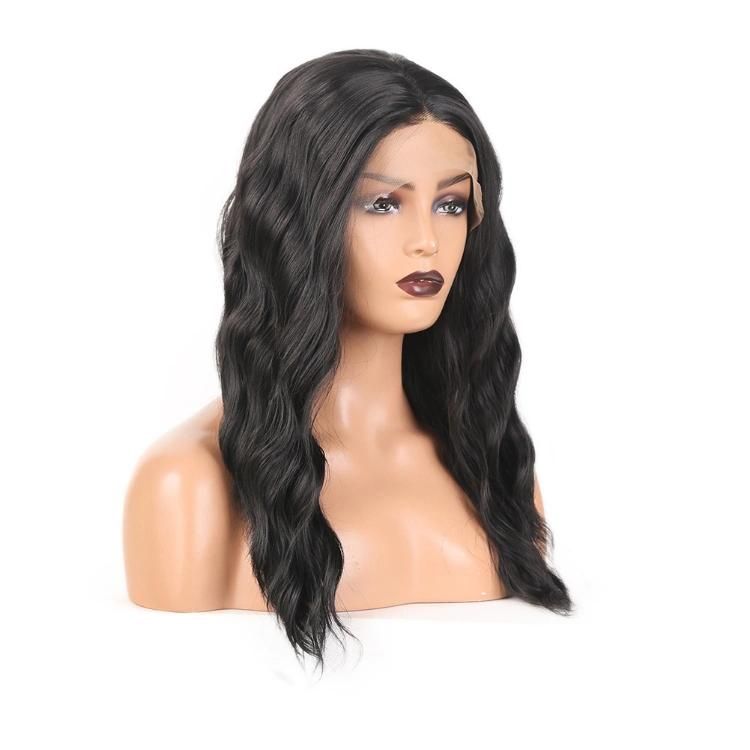 13X4 Synthetic Fiber Lace Front Middle Part Natural Body Wave Hair Wig