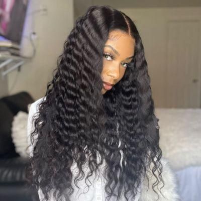 Kbeth Factory Wholesale Unprocessed 100% Raw Mink Virgin Hair Wigs China Deep Wave Lace Front Wig Ready to Ship