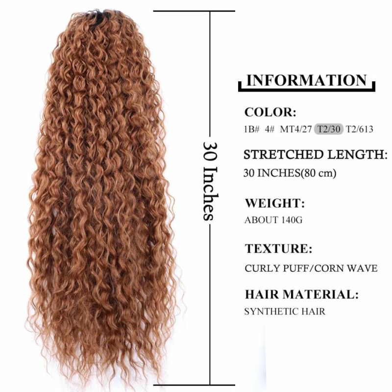 Drawstring Ponytails for Black Women Wavy Ponytail Extension 30 Inch Kinky Straight Ponytail Clip on Ponytail