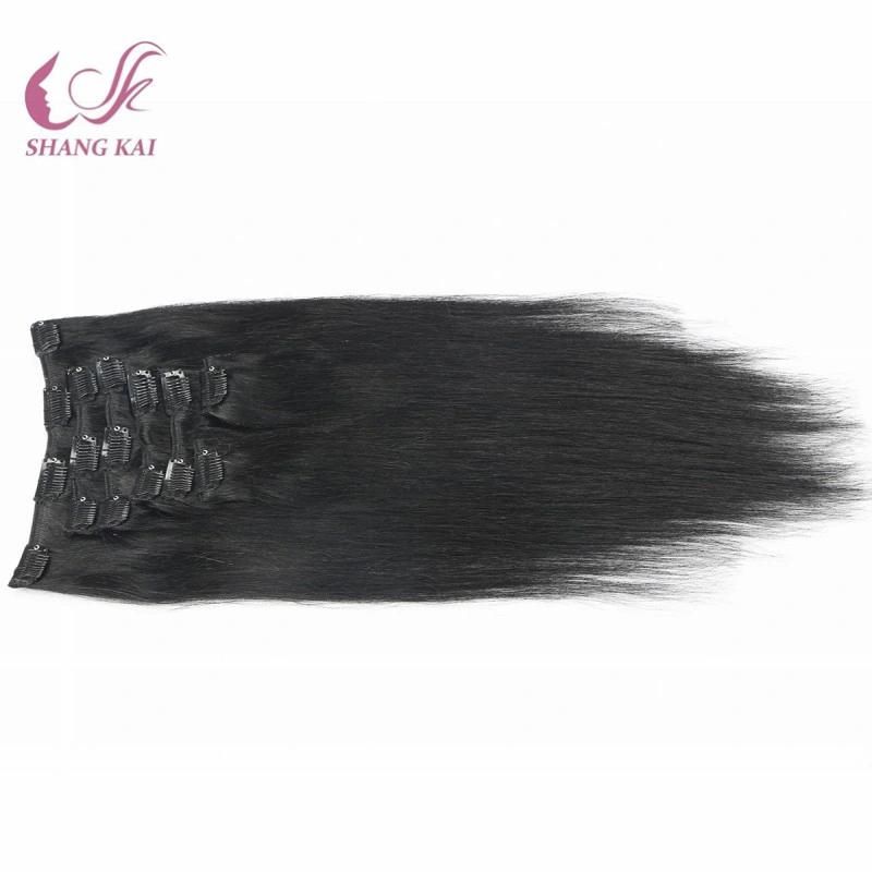 Black Full Cuticle Aligned Top Grade Clip in Hair Extension