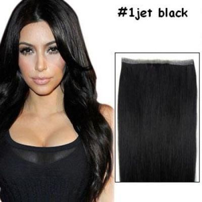 Black Color Tape Skin Hair Weft 100% Peruvian Human Hair