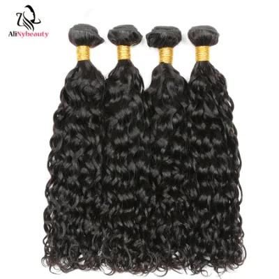 Alinybeauty Virgin Brazilian Human Hair Extension Water Wave Natural Color