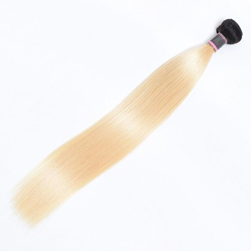Straight Remy Hair Extensions Brazilian Human Hair Bundles 16 Inches T1b/613