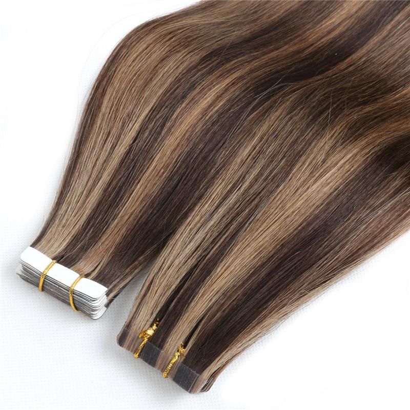 Various Colors Available Double Drawn Human Hair Tape in Hair