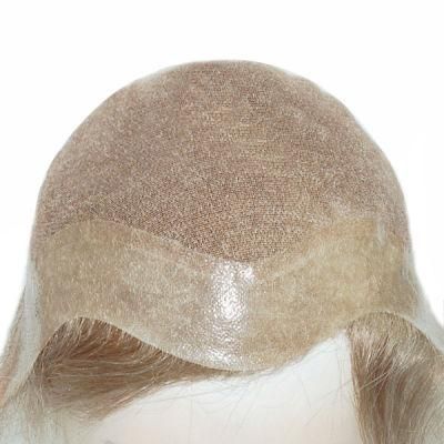 French Lace &amp; Thin PU High Quality Men&prime;s Toupee Hair Replacment Solution