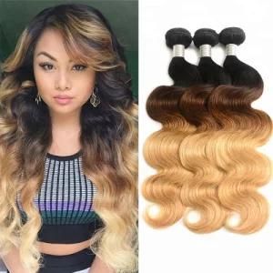 Ombre 3 Tone Color 1b/4/27 Body Wave Brazilian Virgin Remy Human Hair Extensions