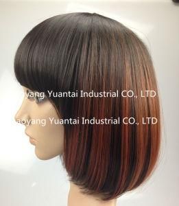 Dyeable Straight Synthetic Hair Wig for Woman/ Human Hair Feeling