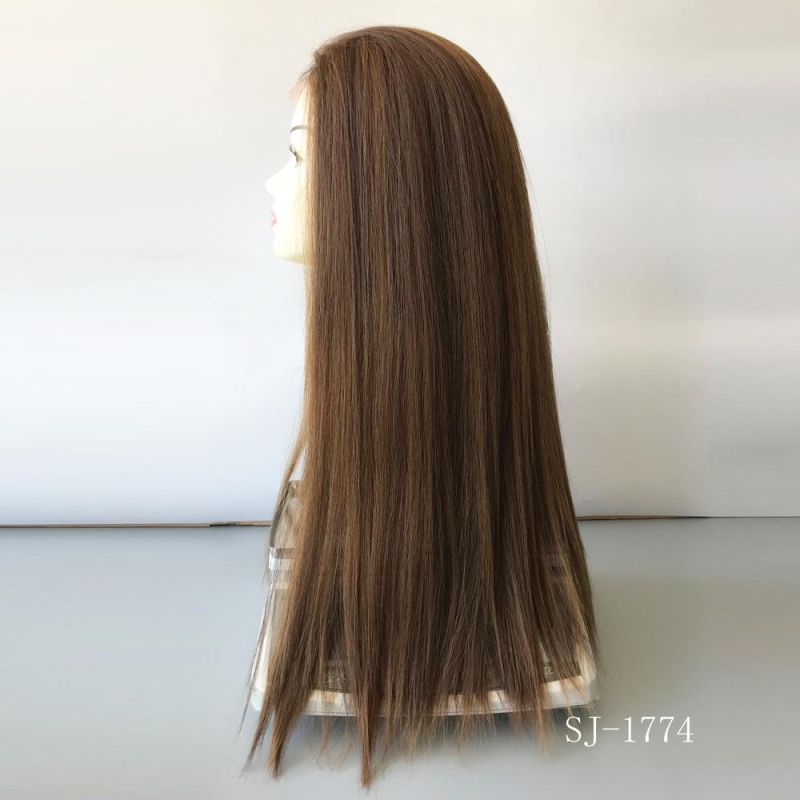 Wholesale Good Quality Full Handtied Long Hair Synthetic Lace Front Wigs with Baby Hair 613