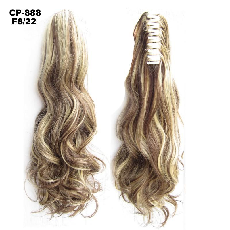 Natural Wavy Synthetic Clip in Hairpiece Human Hair Extensions Ponytail