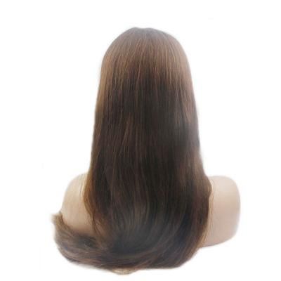 Machine Made Wefts with Injected Skin Top Natural Hairpiece for Women