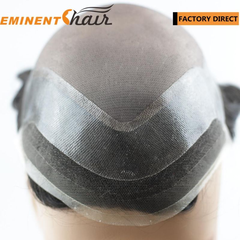 Mono Lace Front Human Hair Men′s Toupee