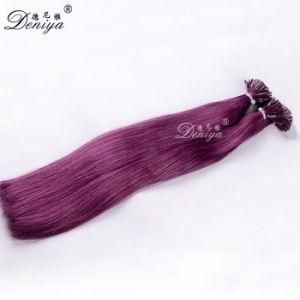 Fashion Purple Color High Quality Pre-Bonded U-Tip Nail Keratin Remy Human Hair Extension