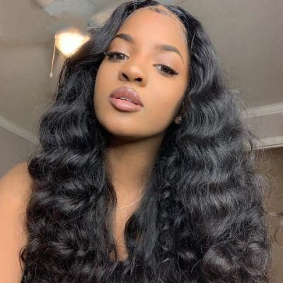 14 Inch Loose Deep Wave Remy 4X4 Lace Front Human Hair Wigs for Black Women