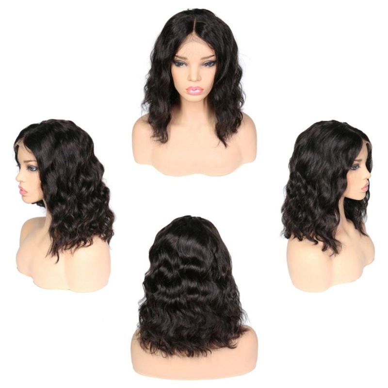 Short Bob Lace Front Wigs Human Hair 150% Density Short Body Wave Wigs for Black Women Natural Color 10inch