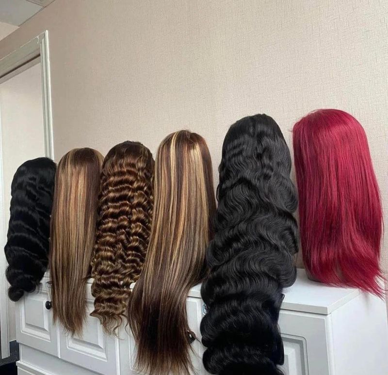 Natural Black Color Brazilian Virgin Hair 180% Density 13X4 13X6 HD Lace Frontal Human Hair Wig