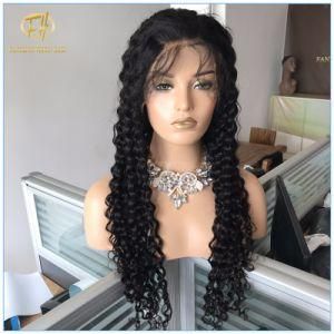 Best Sales Unprocessed Human Virgin Hair Water Wave Black Colour Full Lace Wig in Prepluck Natural Hair Line with Factory Price Fw-019