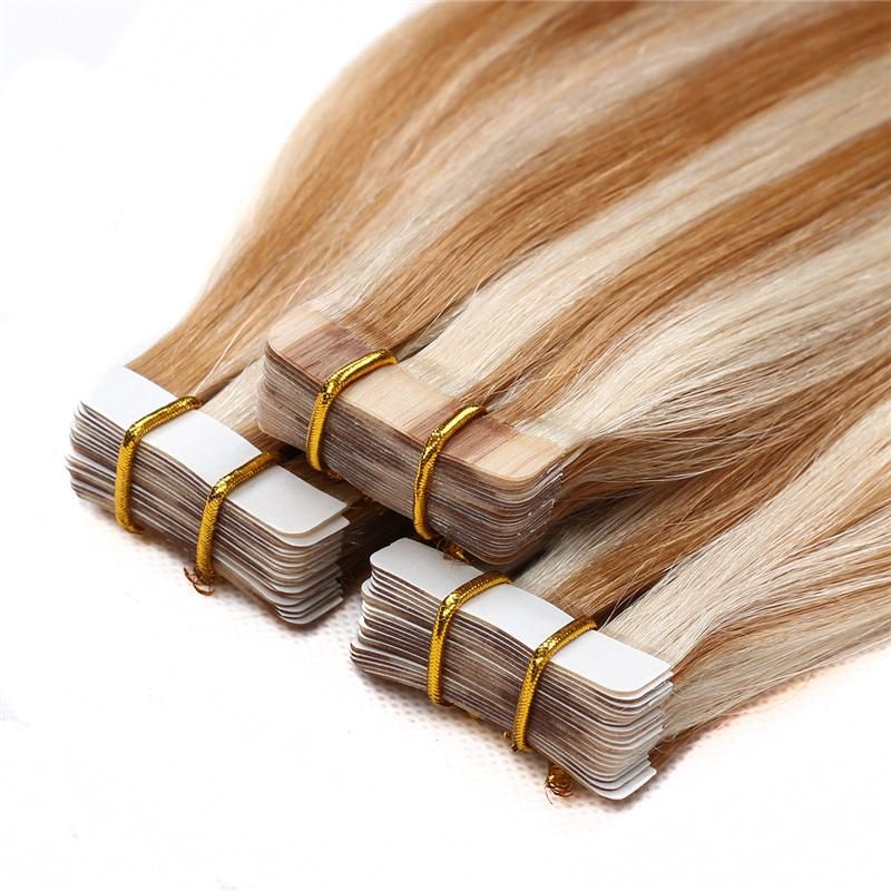 Various Colors Available Double Drawn Human Hair Tape in Hair