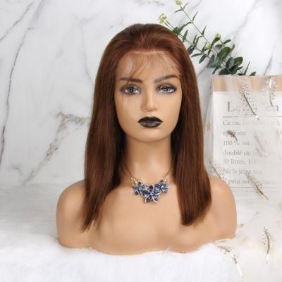 Burgundy 7X7 Lace Front Human Remy Brazilian Hair Straight 150% Short Bob 99j 5*5 Lace Wig