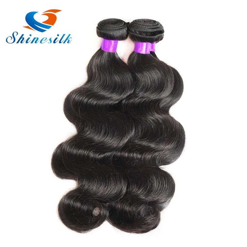 Shine Silk Hair Products Brazilian Body Wave with Closure Remy Hair Weft Weave 3 Bundles Human Hair Bundles with Closure