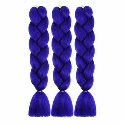 Factory Wholesale Hair Extension Blue Solid Synthetic Braids