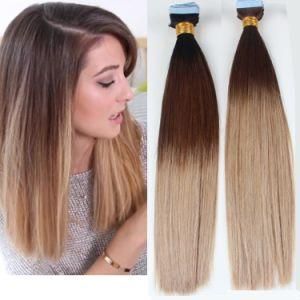 High Quality Ombre Hair Tape in Extensions 100% Human Hair Clip in Hair Extensions