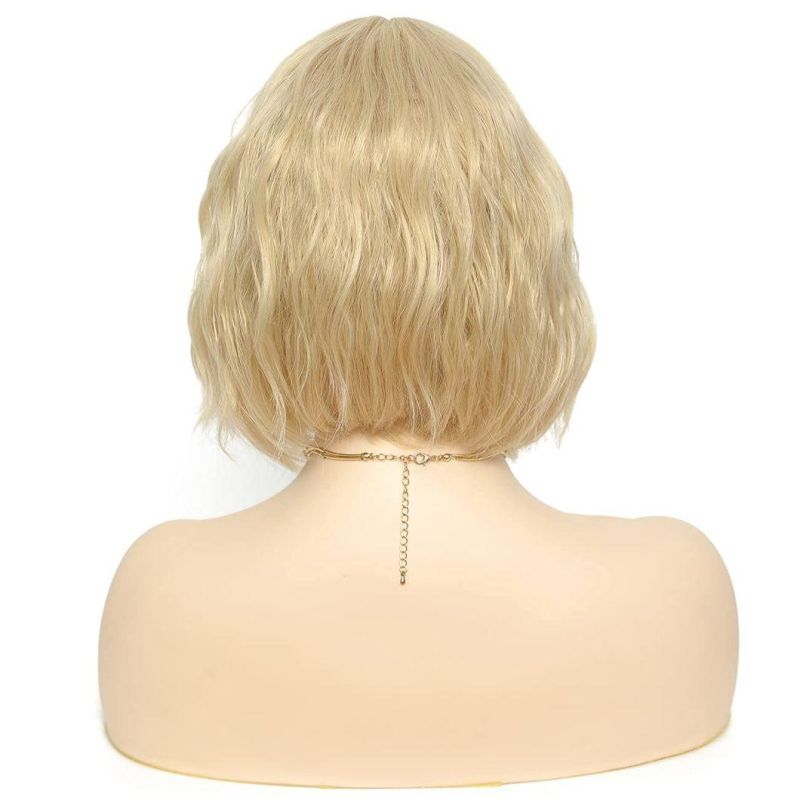 Short Wavy Blonde Cosplay Flapper 613 Synthetic Hair Bob Wigs for White Women