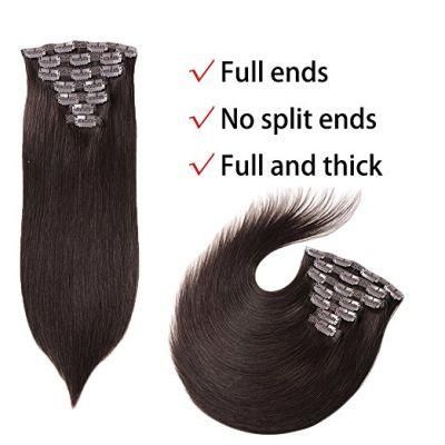Aviva Brazilian Hair Extension Clip in Human Hair Extension 20inch Dark Brown Color 7PCS for Full Head (AV-CH110-20-2)