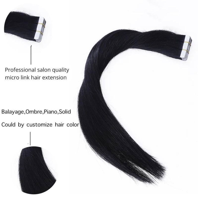Tape Hair Extensions Highlight Blonde 100% Real Human Hair 20PCS #P14/60 Brown 50grams