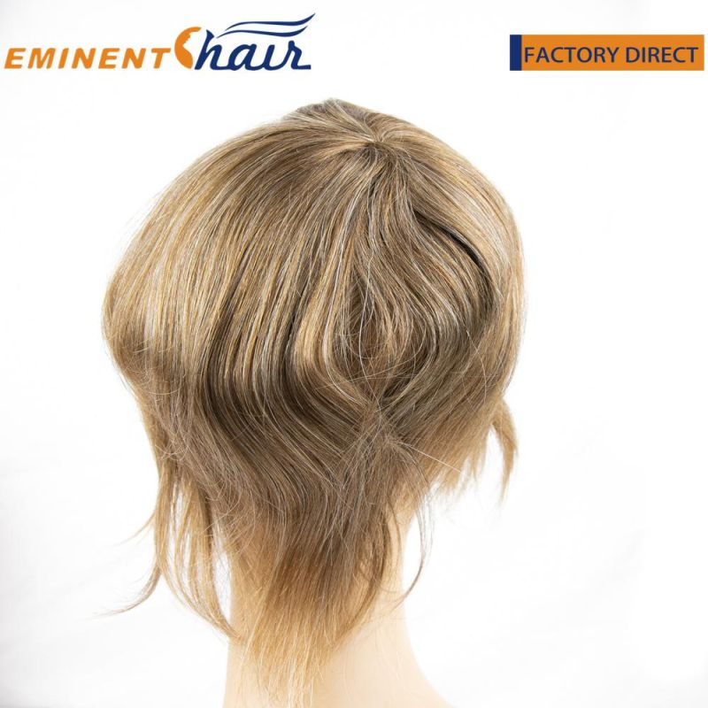 Durable Remy Human Hair Women′s Toupee Mono with PU All Around