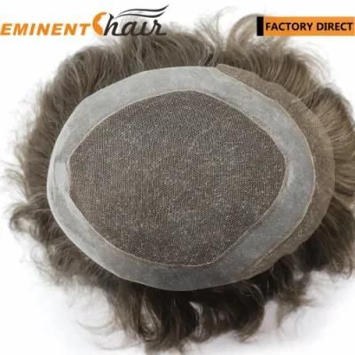 Natural Hairline Human Hair Men&prime;s Hair Replacement System