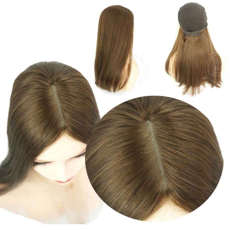 Brown Hair Wig Long Human Hair Remy Hair Wig Custom by Client Wig Factory Silk Top Jewish Wig Skin Top Wig Kosher Wigs Sheitel Perruque for Lady Women Wig