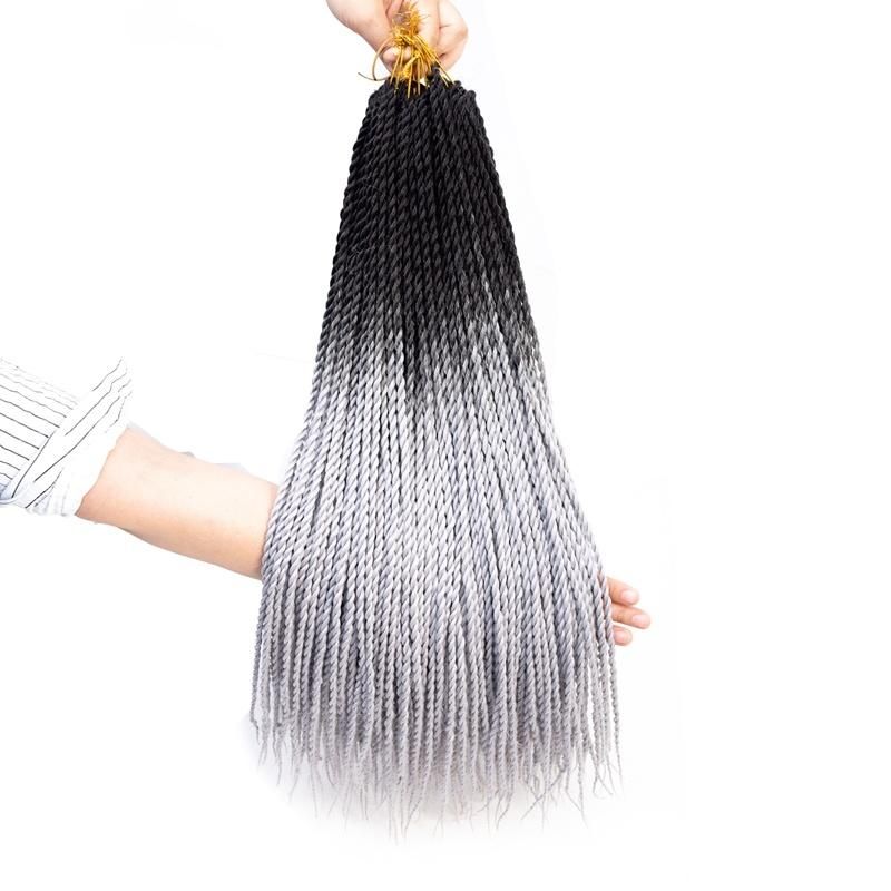 24 Inch 20 Strands Synthetic Hair for Braiding Black Passion Spring Twist Hair Ombre Braids Senegalese Twist Hair