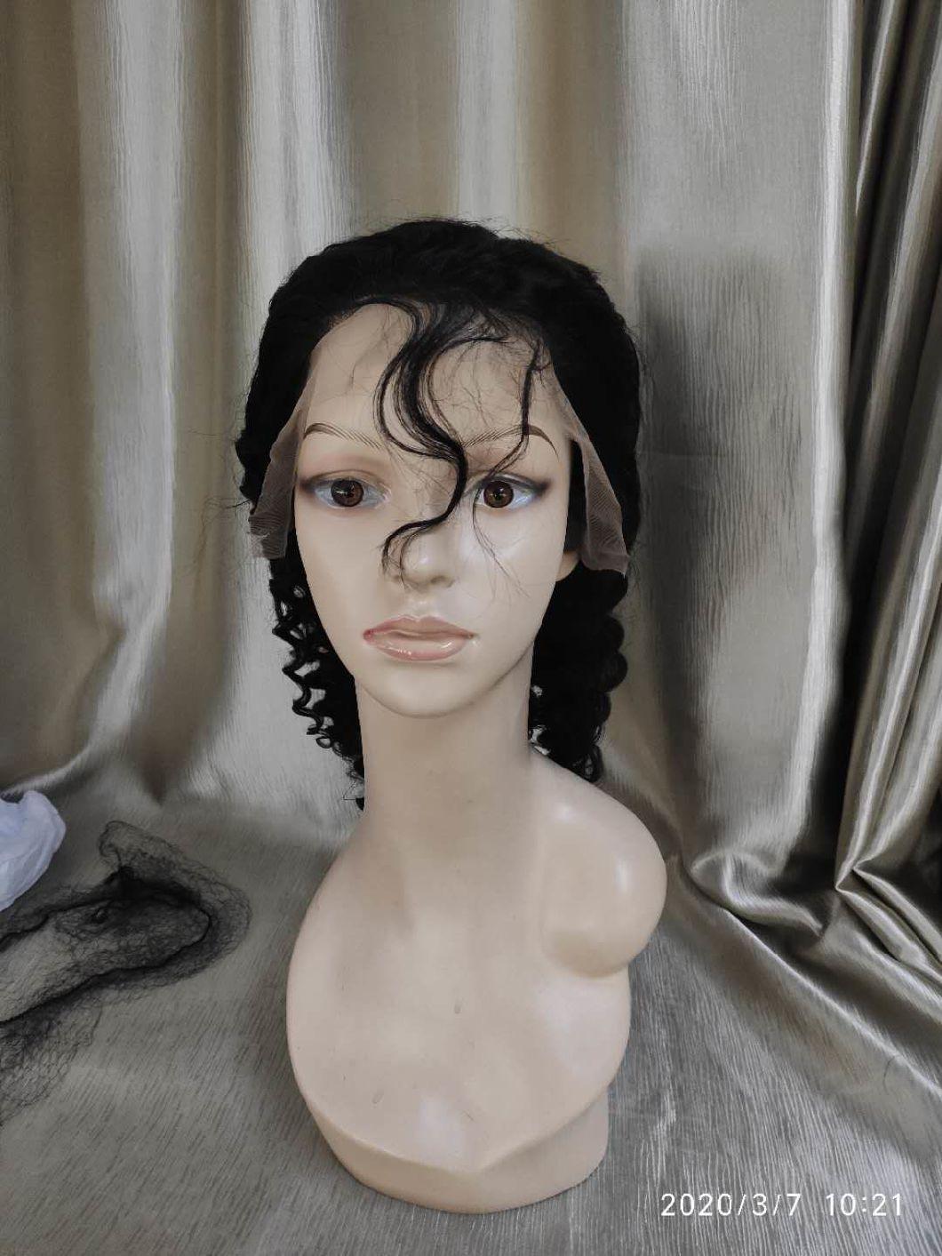 Brazilian Short Hair Deep Curly Lace Frontal Wigs
