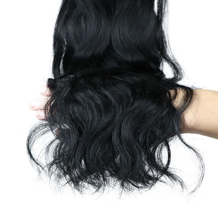 Natural Wavy Seamless Indian Hair PU Clip in Hair Extensions