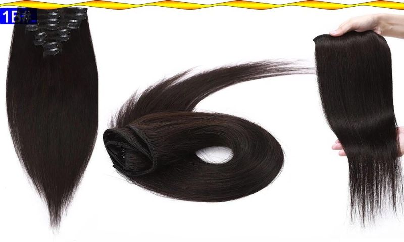 8PCS Clip in Human Hair Extensions 100% Real Machine Straight