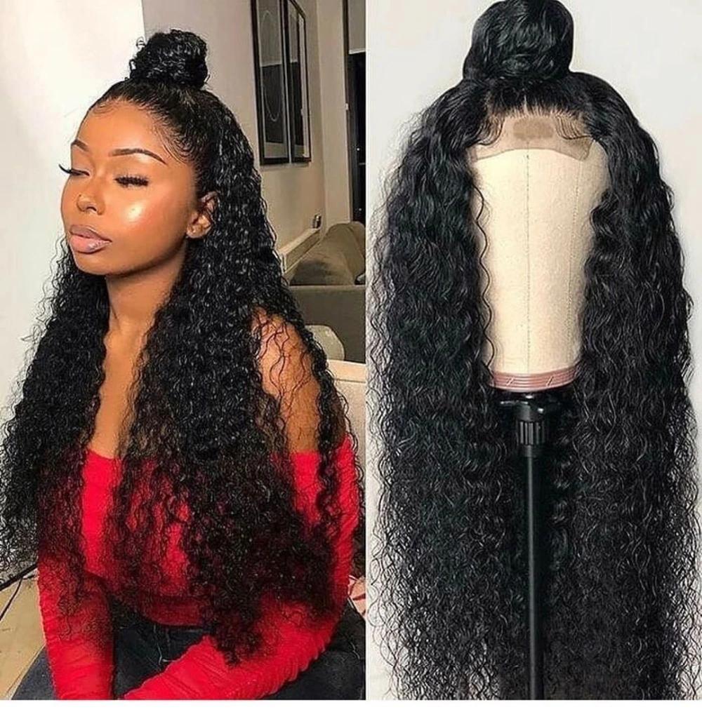 13X4 Human Hair Curly Lace Frontal Wig Deep Wave Wigs