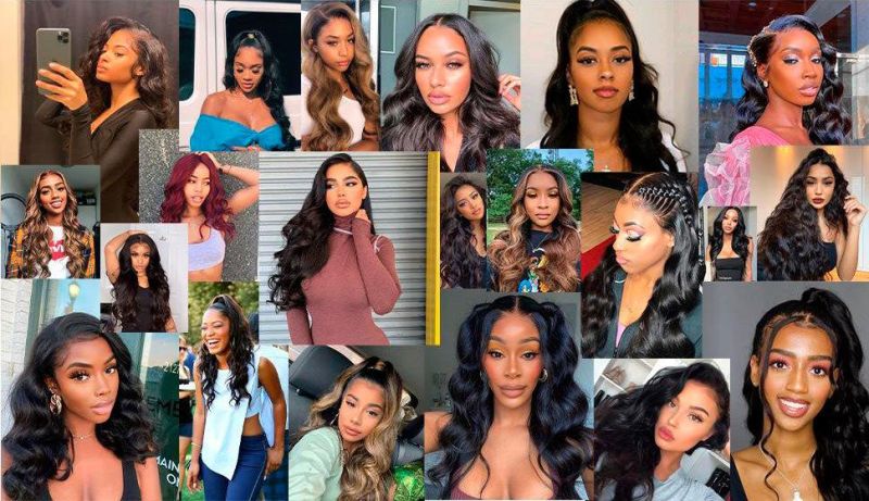 Human Hair for Sale Unprocessed Virgin Hair Bundles with Frontals, Frontal Closure Hair 13X4