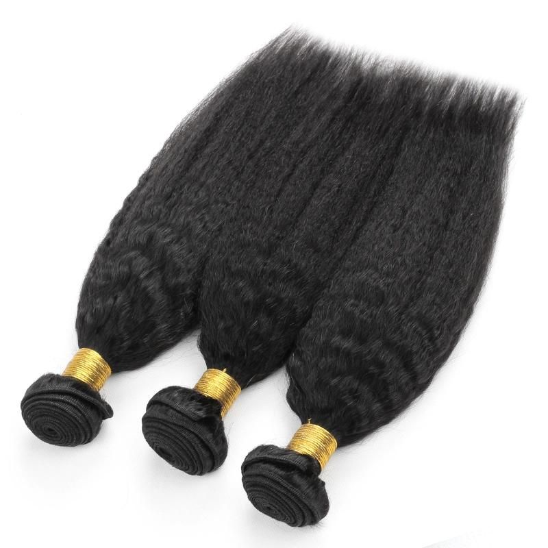 Factory Price Natural Color Brazilian Virgin Hair Kinky Straight Hair Extension