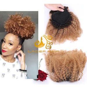 B27 Strawberry Blonde Afro Curly 4b4a 8&quot;-26&quot; Remy Human Hair Ponytail Extensions in Stock