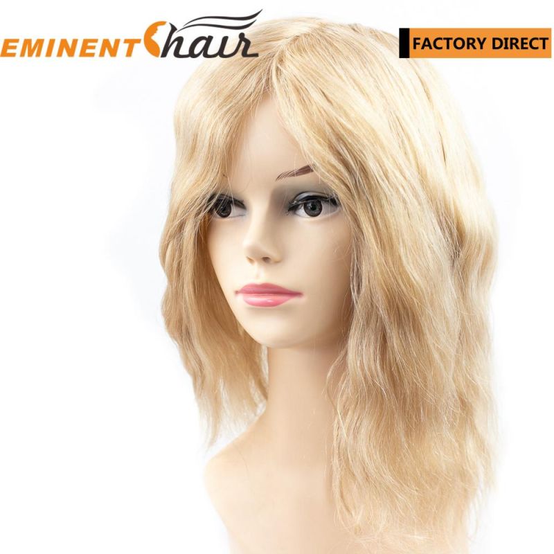 Blond Wavy Lace Wig Remy Hair Natural Hair Stystem