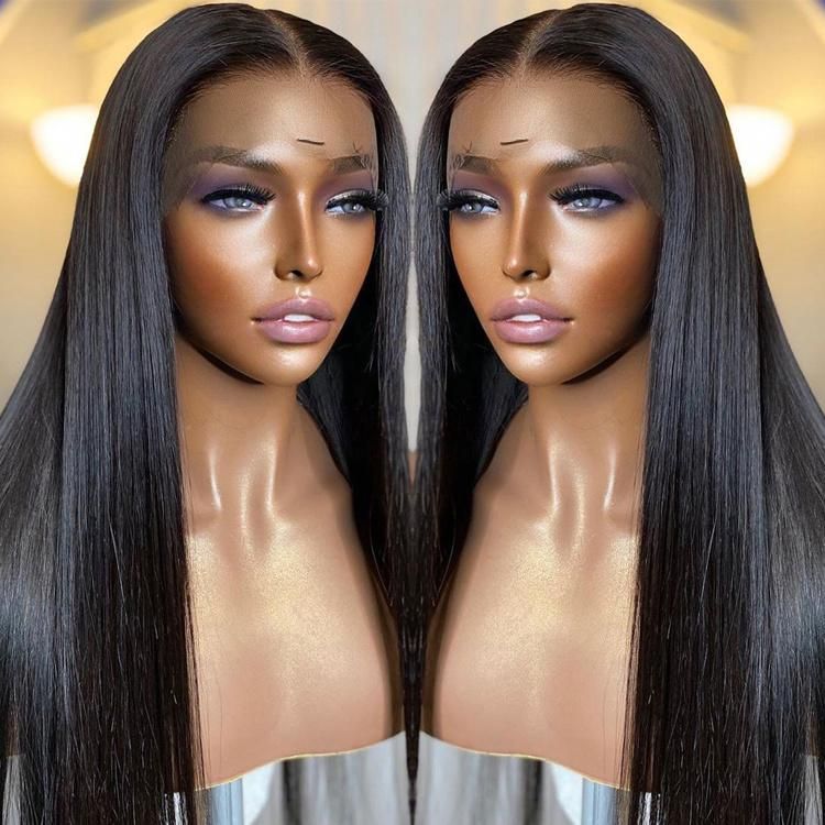 Straight Wig Full Lace Human Hair Wig for Women Remy Brazilian Hair 30 Inch Transparent HD Lace Frontal Lace Wigs Vendor